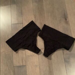 Black Low-Rise Panties with High-Cut Leg Openings